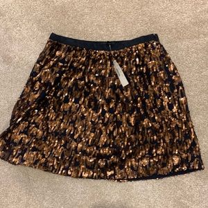 J. Crew abstract copper sequin skirt